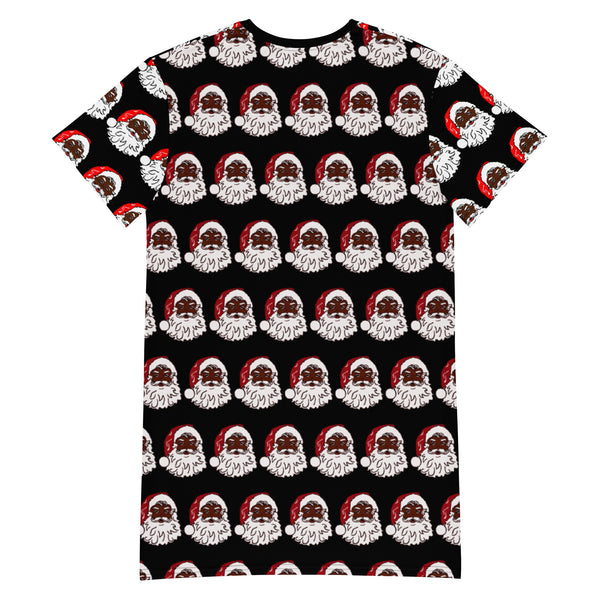 T-shirt dress African American Santa Black - SAVANNAHWOOD