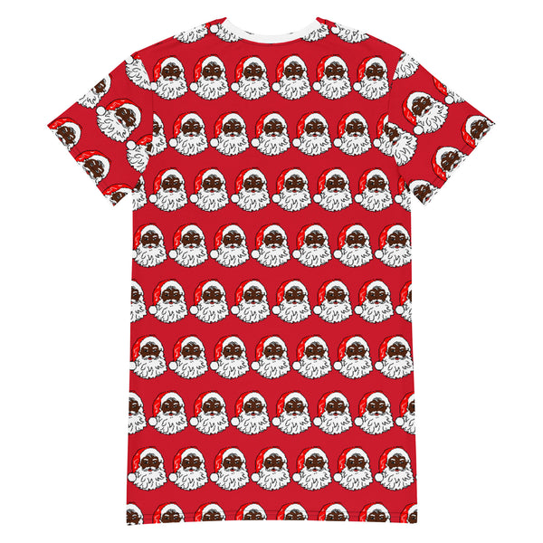 T-shirt dress African American Santa Red - SAVANNAHWOOD