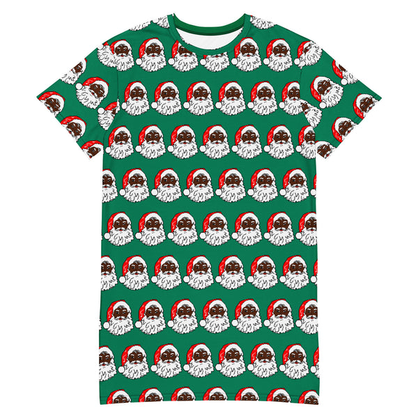 T-shirt dress African American Santa Green - SAVANNAHWOOD