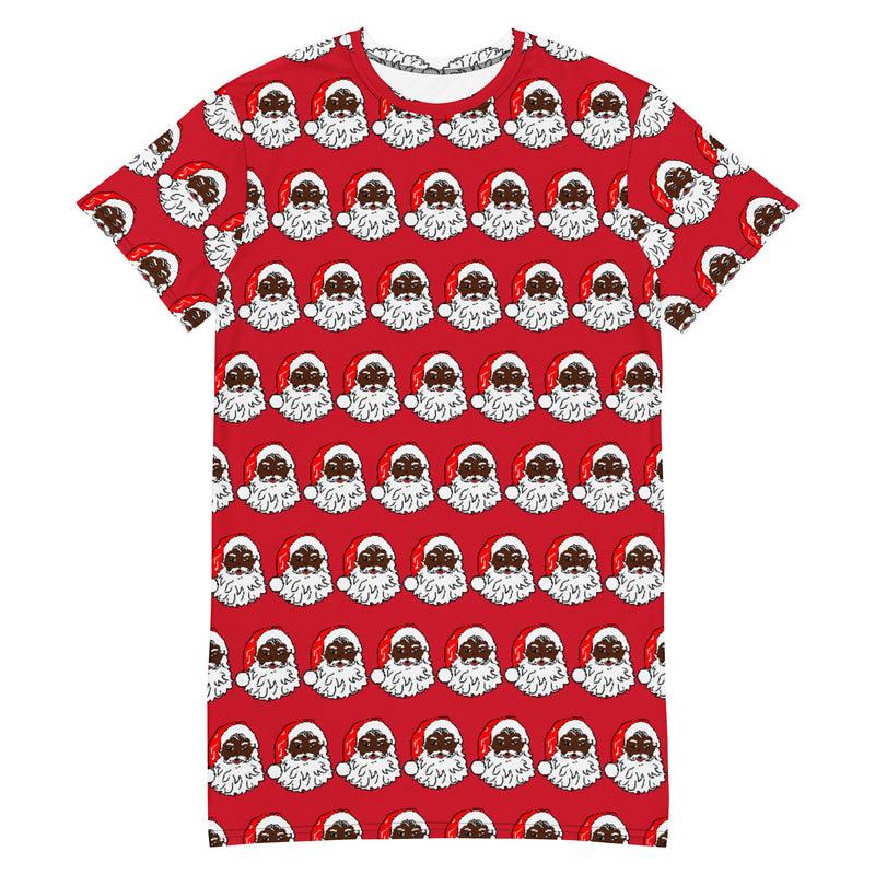 T-shirt dress African American Santa Red - SAVANNAHWOOD