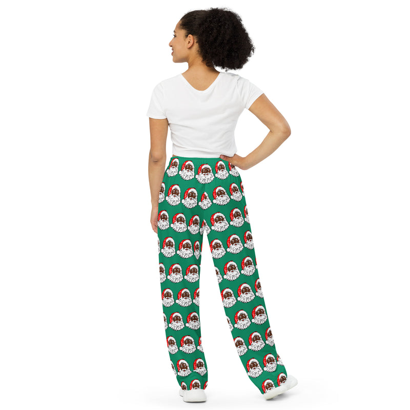 Unisex wide-leg pants African American Santa Green - SAVANNAHWOOD