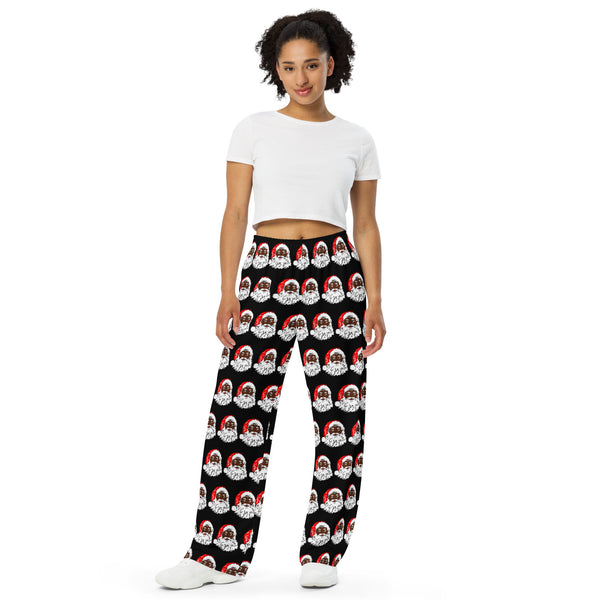 Unisex wide-leg pants African American Santa - SAVANNAHWOOD