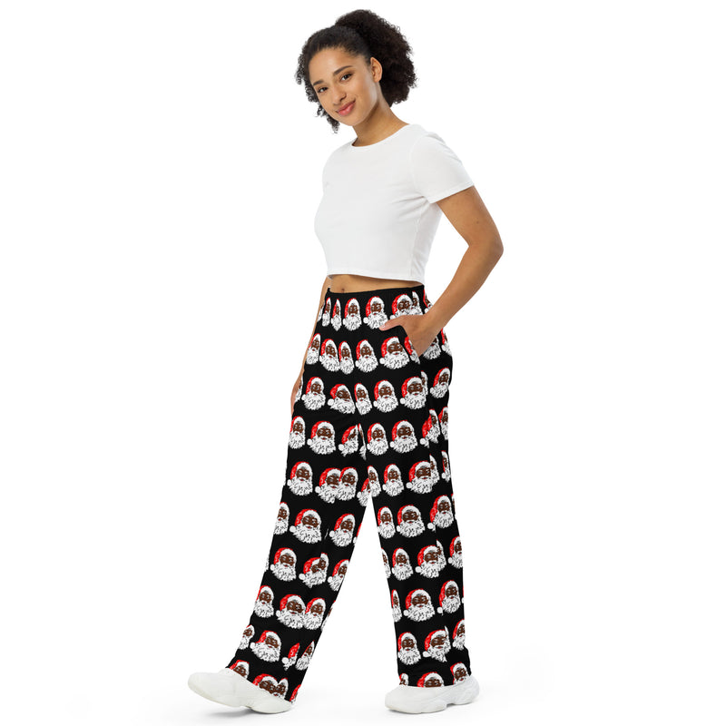 Unisex wide-leg pants African American Santa - SAVANNAHWOOD