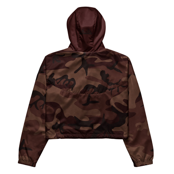 Women’s cropped windbreaker Burgundy Camo - SAVANNAHWOOD