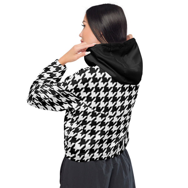 Women’s cropped windbreaker Houndstooth - SAVANNAHWOOD