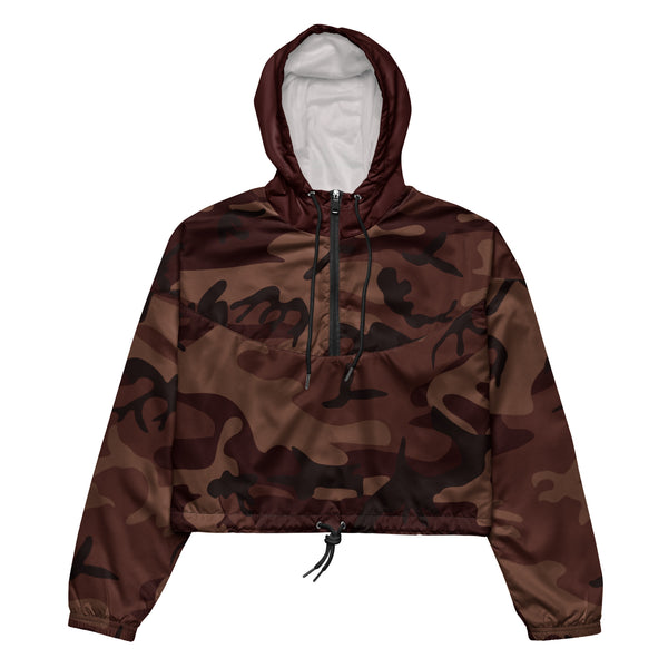 Women’s cropped windbreaker Burgundy Camo - SAVANNAHWOOD