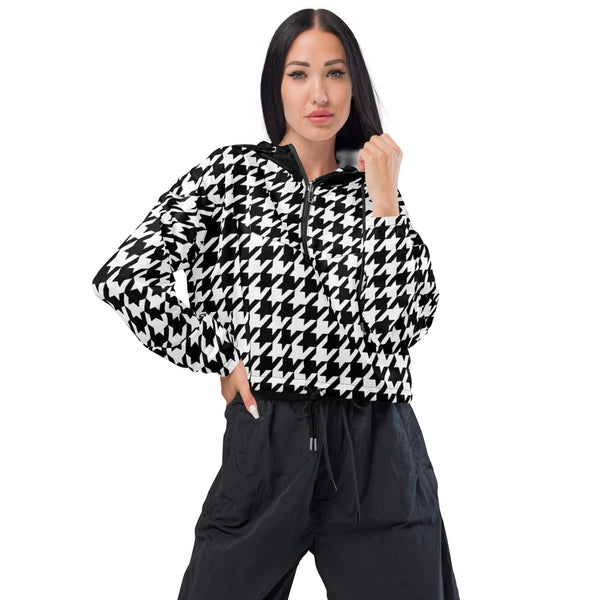 Women’s cropped windbreaker Houndstooth - SAVANNAHWOOD