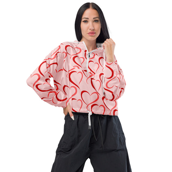 Women’s cropped windbreaker Heart - SAVANNAHWOOD