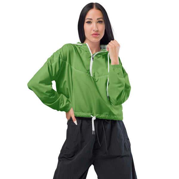 Women’s cropped windbreaker Green Apple - SAVANNAHWOOD