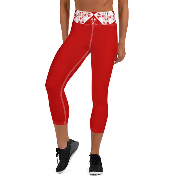 Yoga Capri Leggings Xene Red - SAVANNAHWOOD