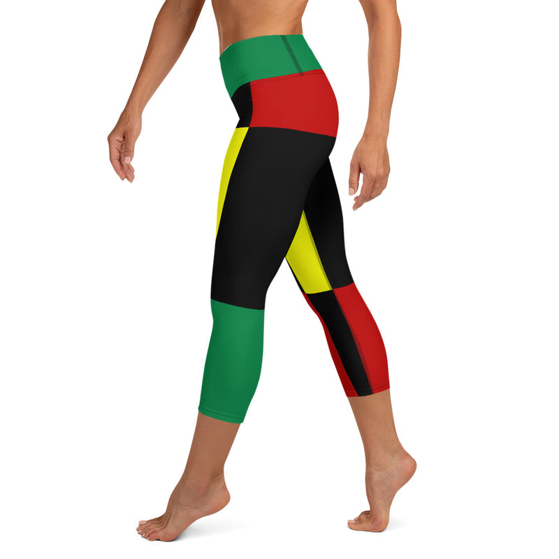 Black History Yoga Capri Leggings - SAVANNAHWOOD