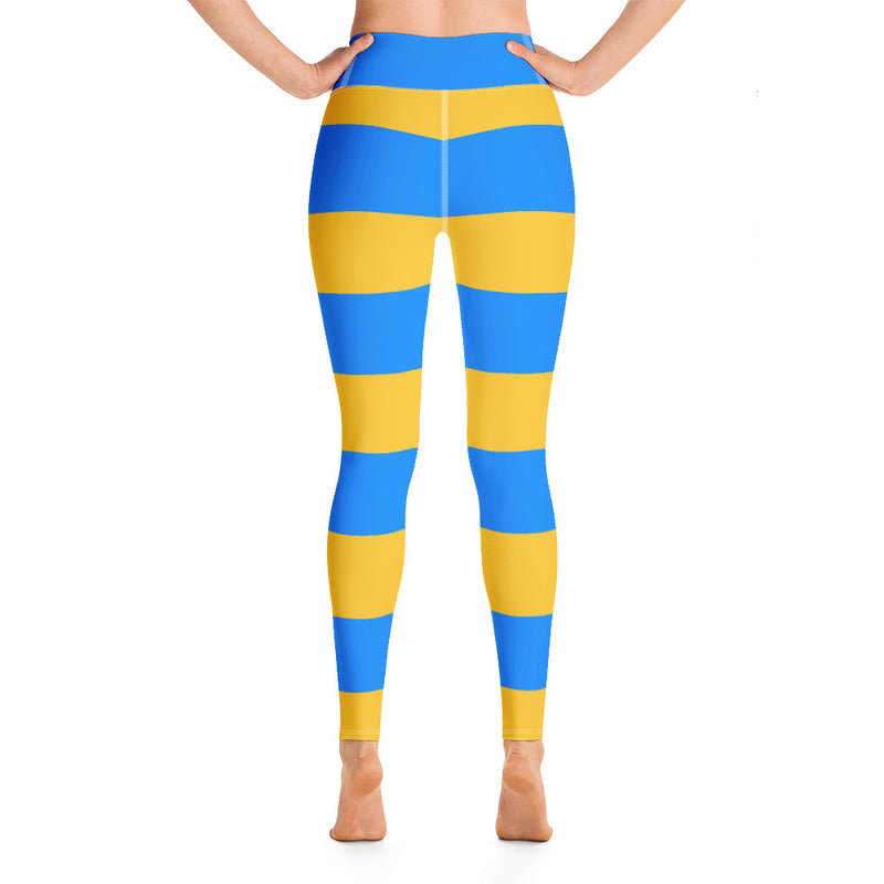 Yoga Leggings Blue and Gold - SAVANNAHWOOD