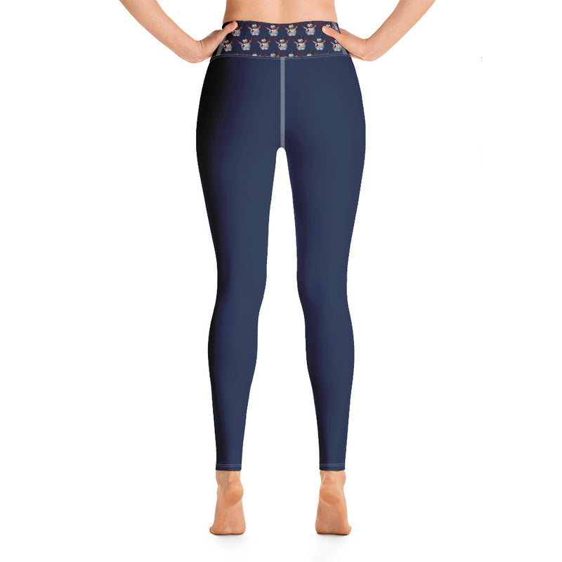 Yoga Leggings Snowman Navy - SAVANNAHWOOD