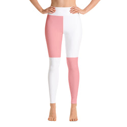 Yoga Leggings Pink/White - SAVANNAHWOOD