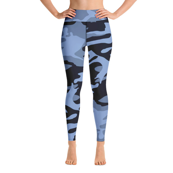 Navy and Light Blue Yoga Leggings - SAVANNAHWOOD