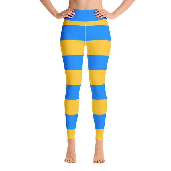 Yoga Leggings Blue and Gold - SAVANNAHWOOD