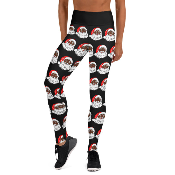 Yoga Leggings Santa Black - SAVANNAHWOOD