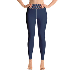 Yoga Leggings Snowman Navy - SAVANNAHWOOD