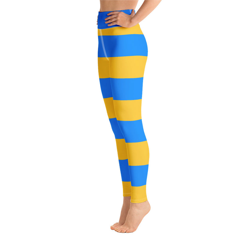 Yoga Leggings Blue and Gold - SAVANNAHWOOD