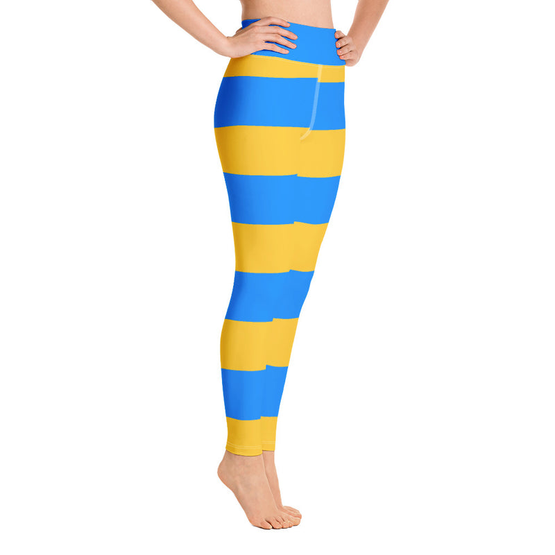 Yoga Leggings Blue and Gold - SAVANNAHWOOD