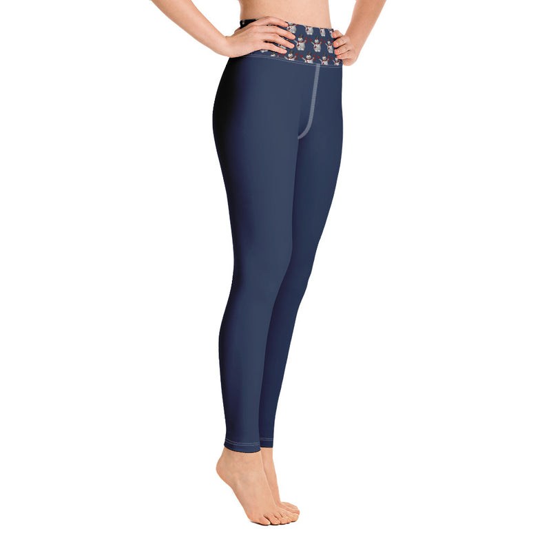 Yoga Leggings Snowman Navy - SAVANNAHWOOD