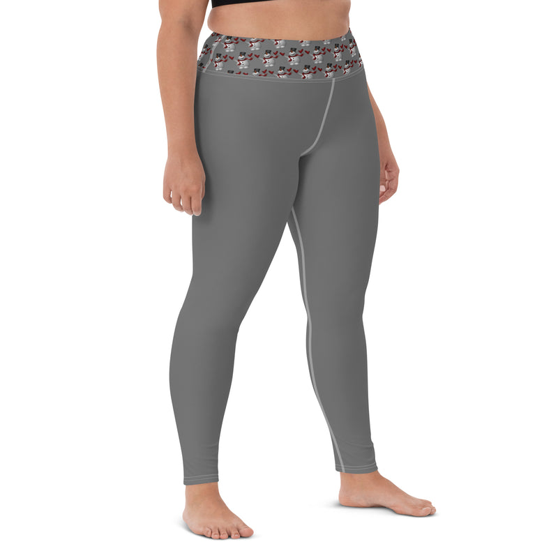 Yoga Leggings Snowman Gray - SAVANNAHWOOD