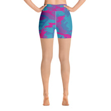 Teal, Purple and Hot Pink Camouflage Yoga Shorts - SAVANNAHWOOD