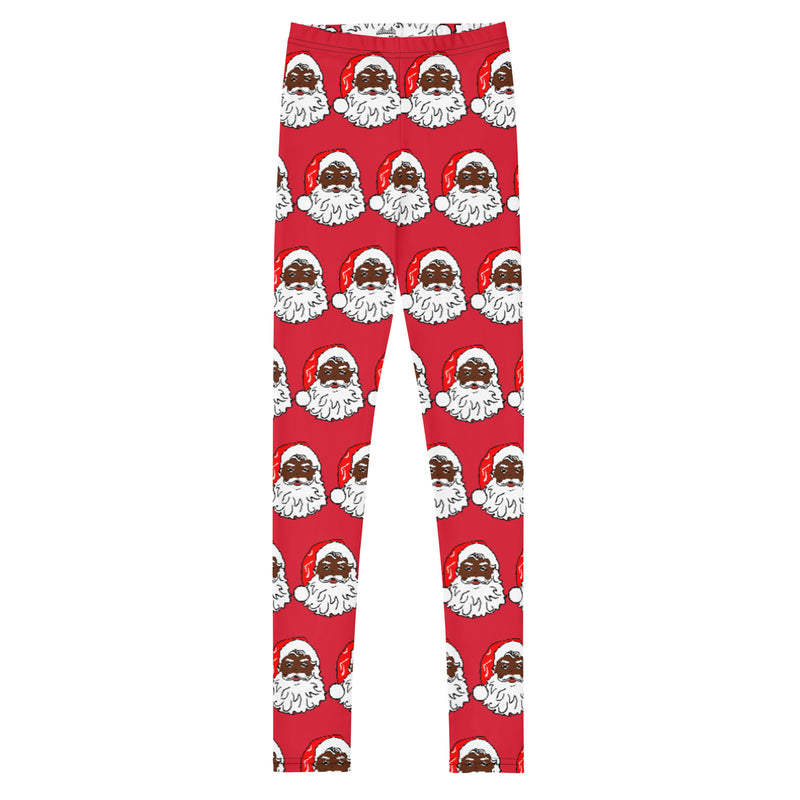 Youth Leggings African American Santa Red - SAVANNAHWOOD