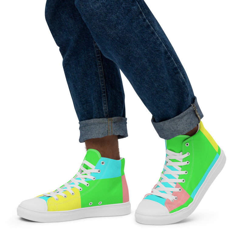 Men’s high top canvas shoes Pastel - SAVANNAHWOOD