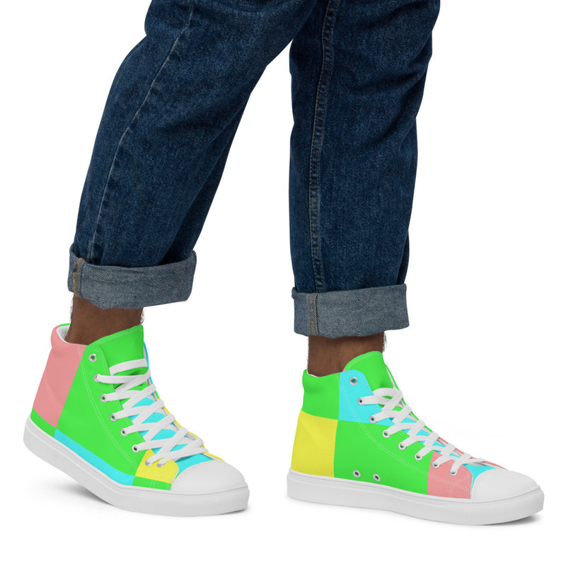 Men’s high top canvas shoes Pastel - SAVANNAHWOOD