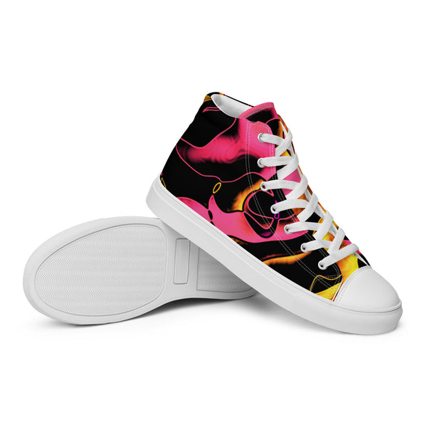 Men’s high top canvas shoes Pretty Pink - SAVANNAHWOOD