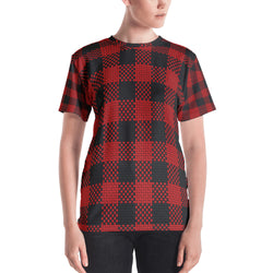 Women's T-shirt Red/Black Plaid - SAVANNAHWOOD