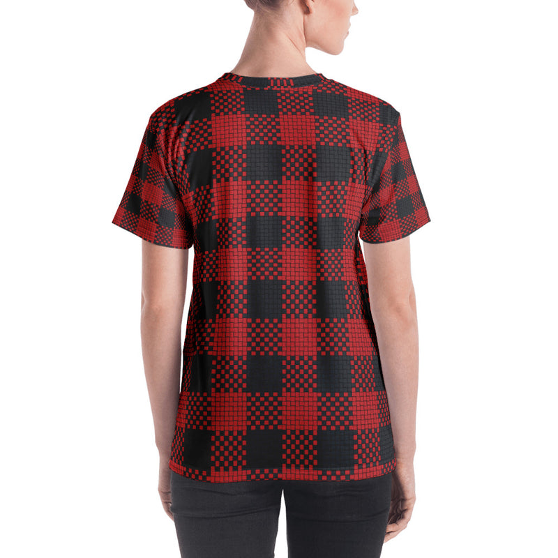 Women's T-shirt Red/Black Plaid - SAVANNAHWOOD