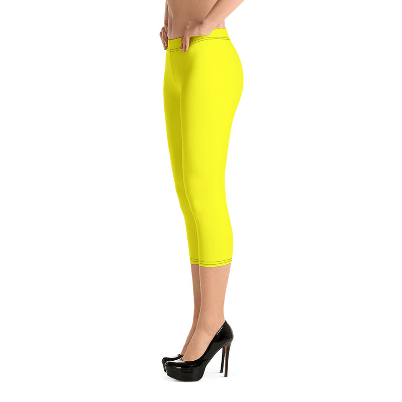 Savannahwood Black and Yellow Capri Leggings - SAVANNAHWOOD