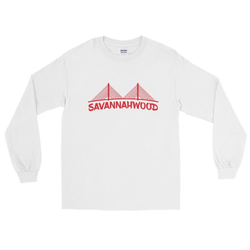 Men's Red Texted Long Sleeve T-Shirt - SAVANNAHWOOD