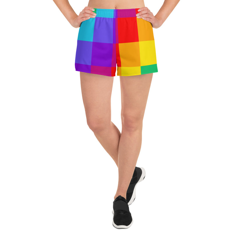 Women's Athletic Short Shorts Color Block - SAVANNAHWOOD