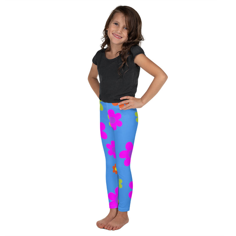 Kid's Leggings Retro Floral Blue - SAVANNAHWOOD