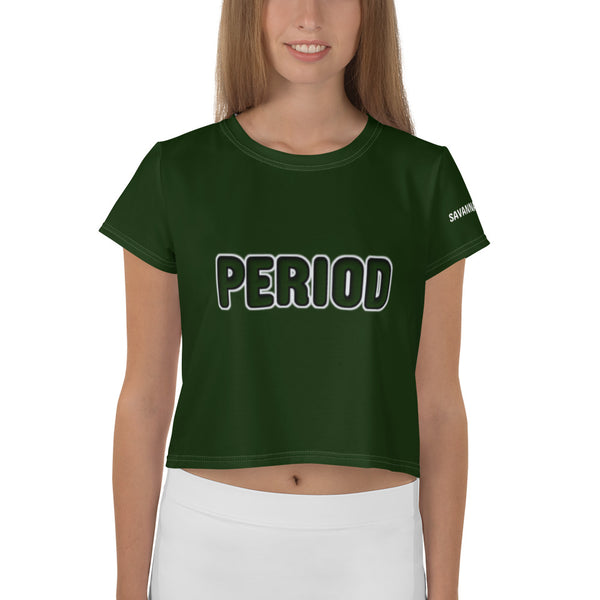 PERIOD Green and White Crop Tee - SAVANNAHWOOD