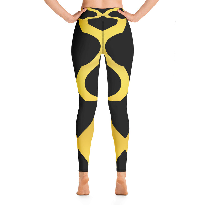 Yoga Leggings Gold and Black - SAVANNAHWOOD