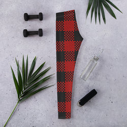 Leggings Red/Black Plaid - SAVANNAHWOOD