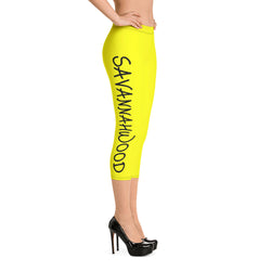 Savannahwood Black and Yellow Capri Leggings - SAVANNAHWOOD
