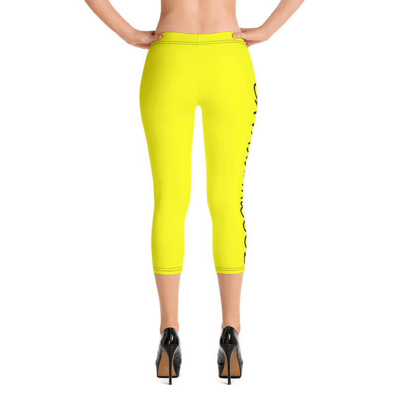 Savannahwood Black and Yellow Capri Leggings - SAVANNAHWOOD