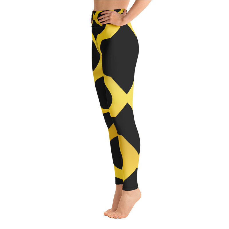 Yoga Leggings Gold and Black - SAVANNAHWOOD