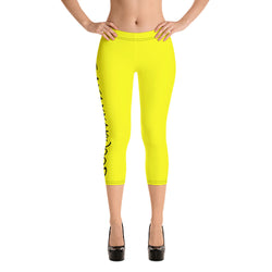 Savannahwood Black and Yellow Capri Leggings - SAVANNAHWOOD