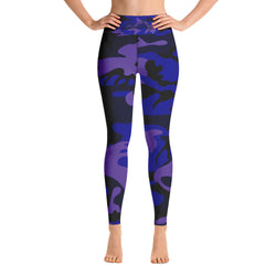 Purple Royal Blue and Black Camouflage Yoga Leggings - SAVANNAHWOOD