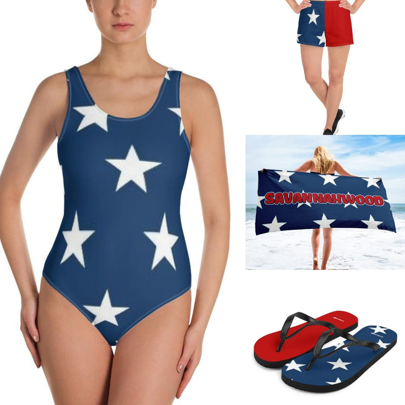 One-Piece Swimsuit Stars and Stripes - SAVANNAHWOOD