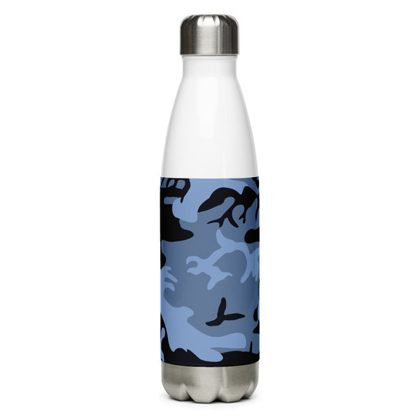 Stainless Steel Navy Blue and Light Blue Camouflage Water Bottle - SAVANNAHWOOD