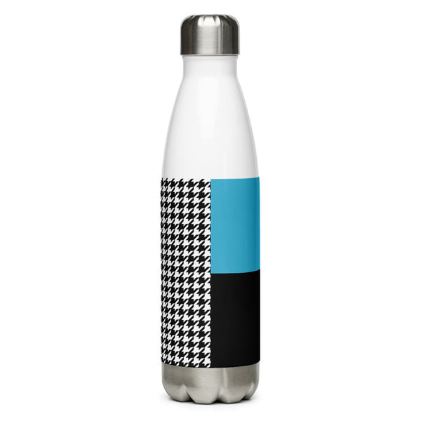 Stainless Steel Water Bottle Teal and Houndstooth - SAVANNAHWOOD