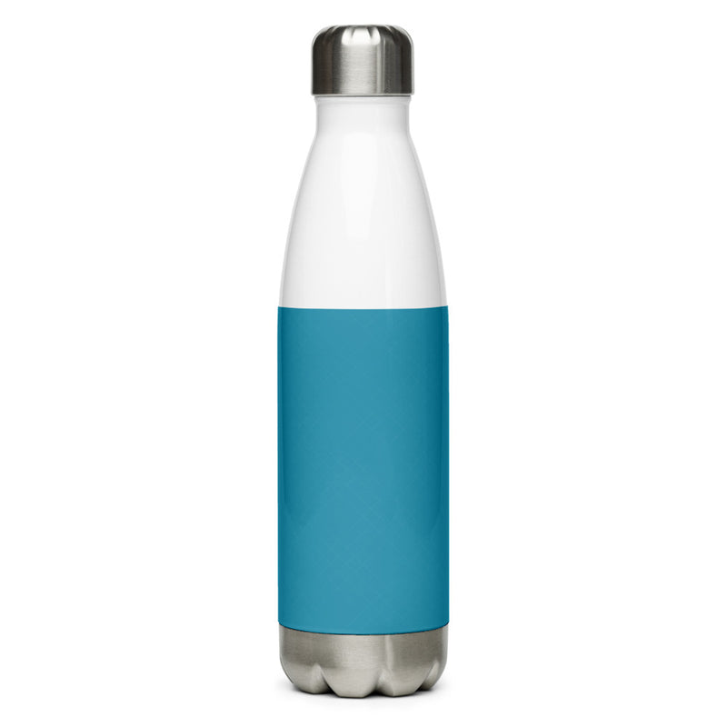 Stainless Steel Teal Blue and White Gingham Water Bottle - SAVANNAHWOOD