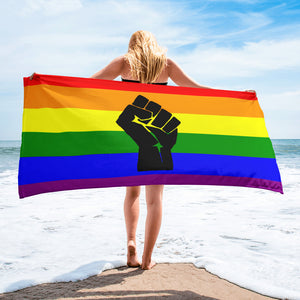 Towel Rainbow with Raised Fist - SAVANNAHWOOD